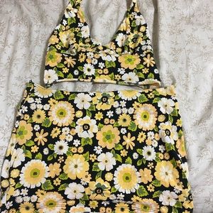 hippie yellow flower set